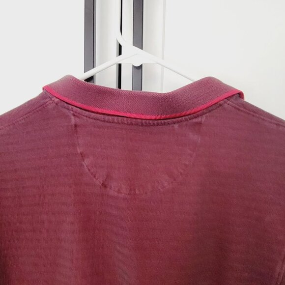 Van Heusen Flex Natural Stretch Men's Size M Medium Polo Shirt Burgundy - Picture 4 of 8